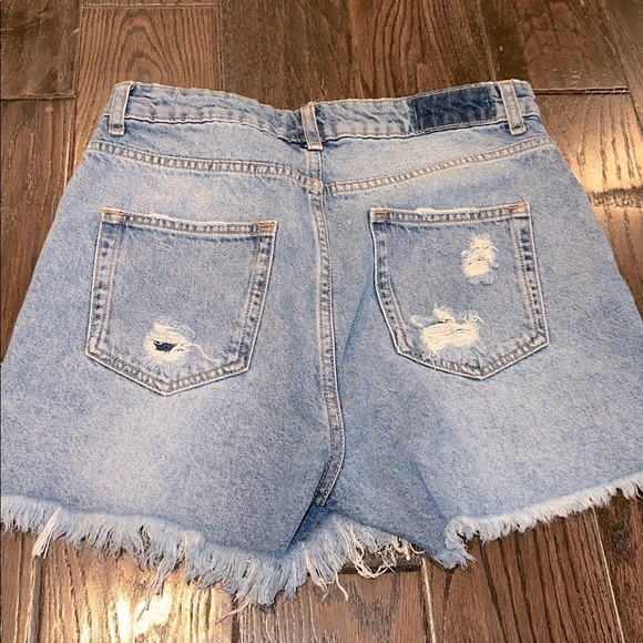 Zara Blue Distressed Jean Shorts size 6 - Picture 5 of 5